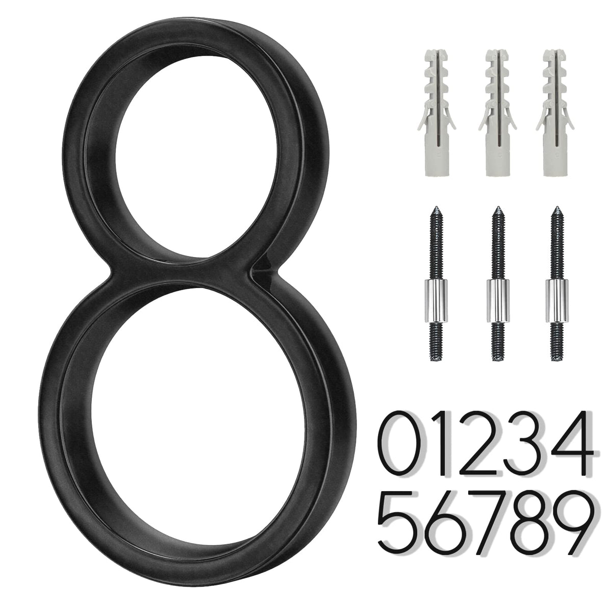 5" Stainless Steel Floating House Number, Metal Modern House Numbers (0)