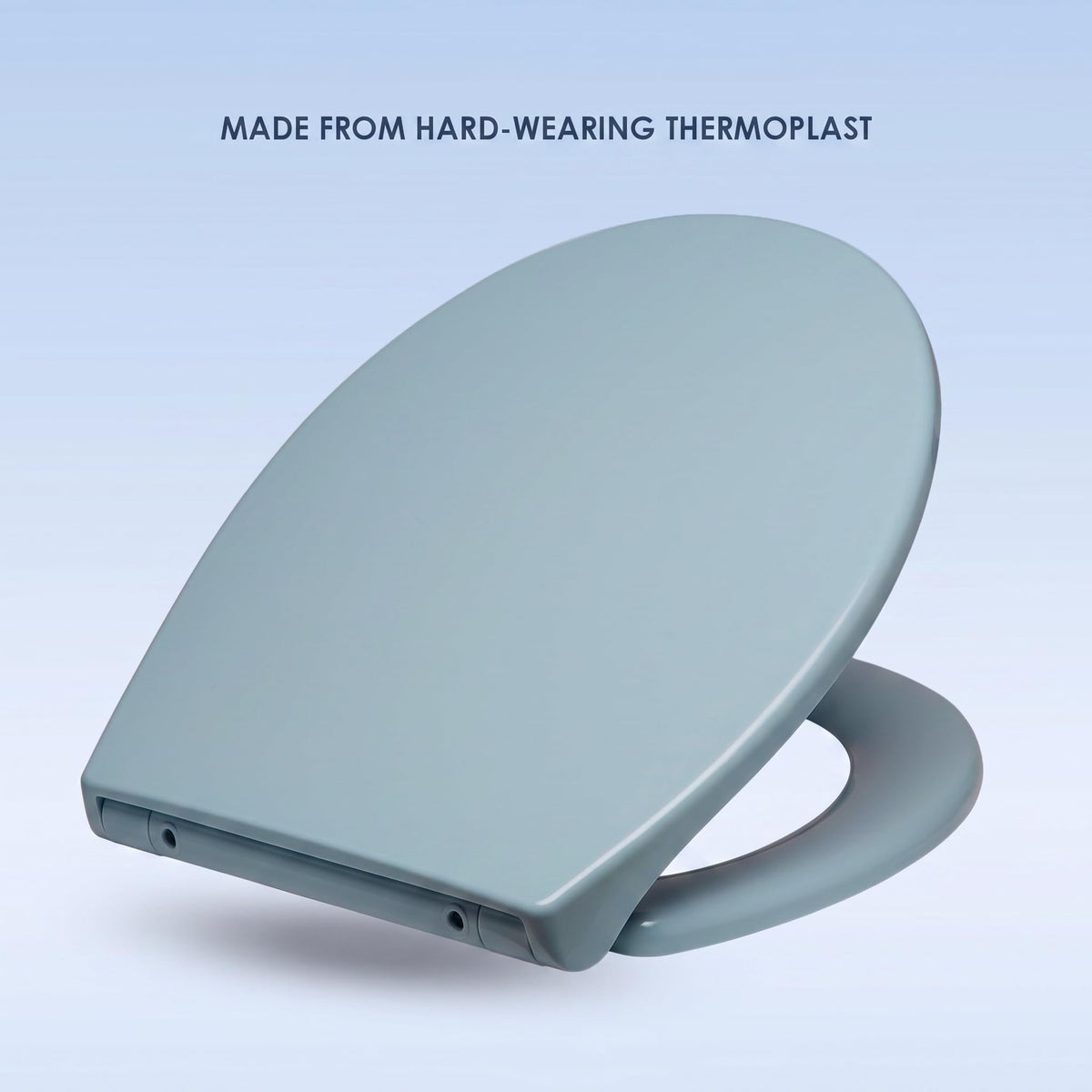 AQUALONA® Premium Thermoplastic Toilet Seat Soft Close Hardwearing Seat with Two Button Hinge Release D Shaped Easy to Clean Simple Installation Top and Bottom Fittings (Blue - D Shape)