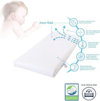 Toddler Cot Mattress 120 x 60 x 5 cm – Extra Thick Baby Mattress for Cot Beds – Quilted Polypropylene Cover – Firm Foam Support, Removable Cover – UK Made