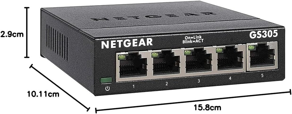 NETGEAR 5 Port Gigabit Network Switch, Unmanaged Ethernet Switch GS305