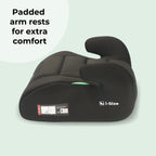 My Babiie MBCSB10 Booster Car Seat - Lightweight at 1kg, Approx. 6-12 Years (125-150cm, 22-36kg), R129, i-Size Backless Child Car Seat, Group 3, Compact, Portable, Ideal for Travel - Black