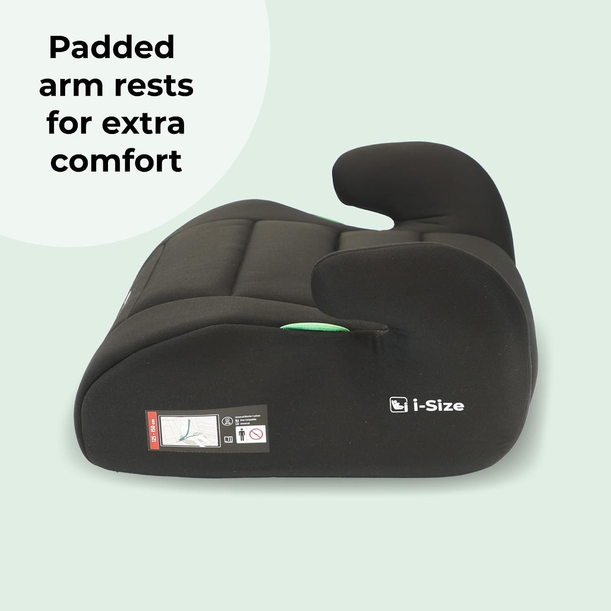 My Babiie MBCSB10 Booster Car Seat - Lightweight at 1kg, Approx. 6-12 Years (125-150cm, 22-36kg), R129, i-Size Backless Child Car Seat, Group 3, Compact, Portable, Ideal for Travel - Black