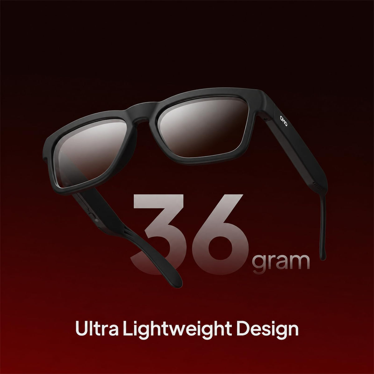OhO Open Ear Smart Glasses, UV400 Z87.1 Lightweight Bluetooth Sunglasses