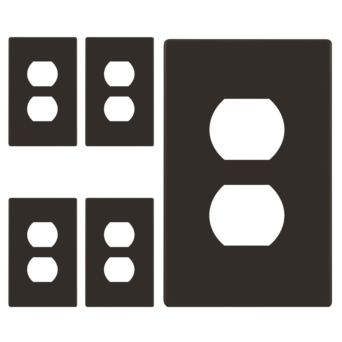 ENERLITES 10 Pack Outlet Covers Wall Plate for Duplex Receptacle, White