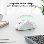 TECKNET Wireless Mouse for Laptop, 4800 DPI Optical Computer Mice with 6 Adjustable Levels, 30 Months Long Battery Life 2.4G Cordless USB Silent Mouse for Notebook, PC, Office Home Work -Grey