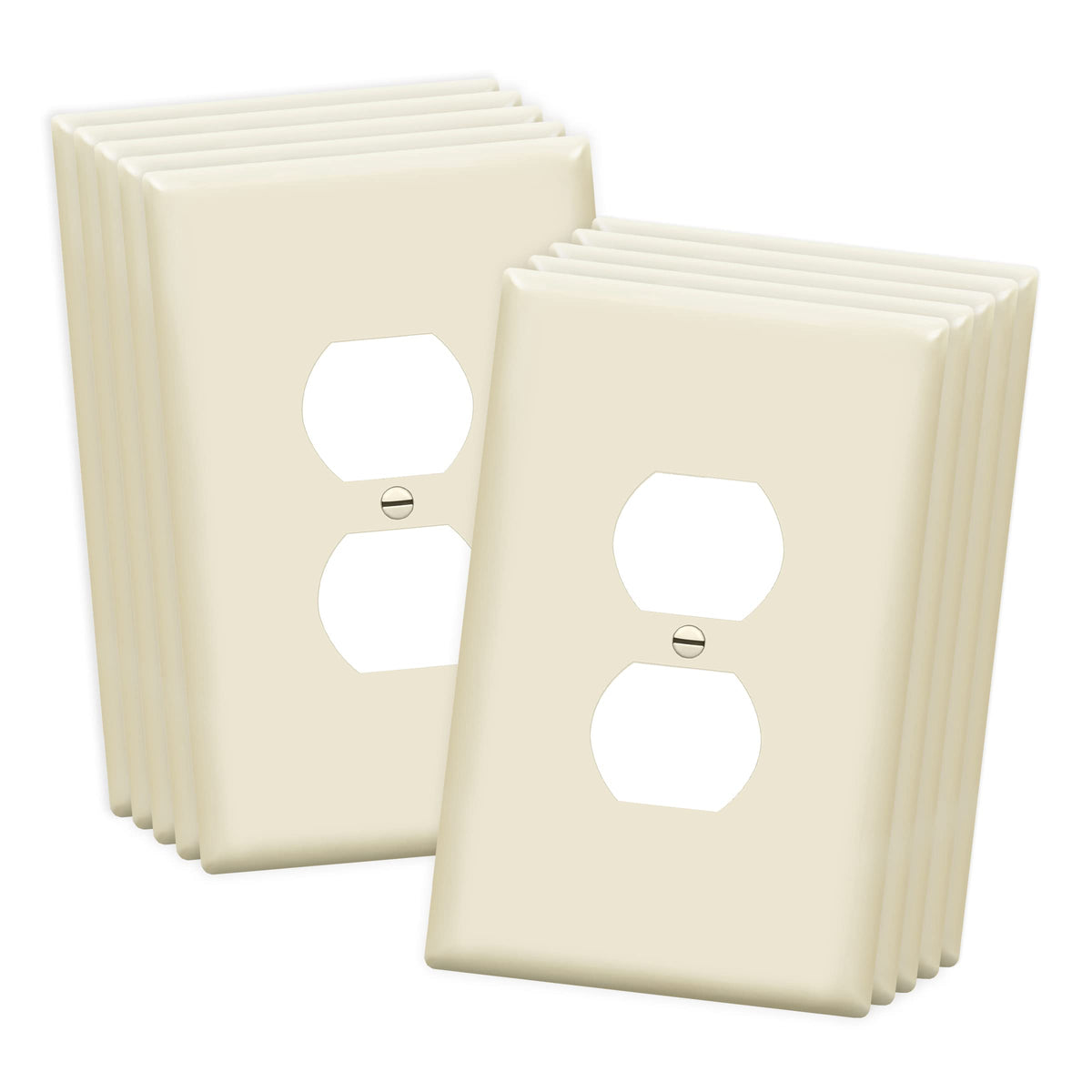 ENERLITES 10 Pack Outlet Covers Wall Plate for Duplex Receptacle, White
