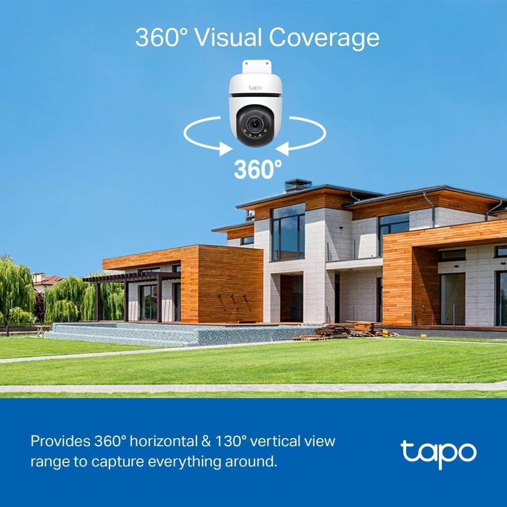 Tapo TP-Link C310 – Indoor Outdoor WiFi Surveillance Camera, 3MP Resolution, IP66 with Night Vision, Motion Detection and Instant Alarm, Control with iOS App, Android, Compatible with Alexa