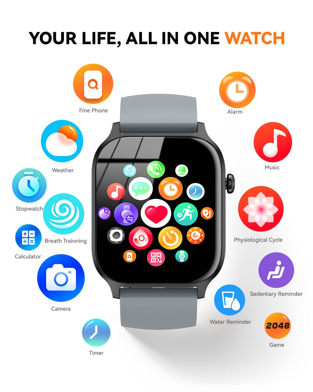 Smart Watch for Men Women- Answer/Make Call, 2026 IP68 Waterproof Fitness Tracker Watch with Sleep Step Counter Activity Smartwatch for Samsung Android iPhone iOS (Deep Burgundy, 1.83)