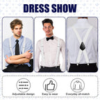 Aomig Mens Braces, Mens Suspenders with Strong Metal Clips, 3.5cm Wide Heavy Duty Suspenders for Men Women Business Wedding Casual