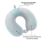 WENGX Travel Neck Pillow With Storage Bag Memory Foam Head Support Flight Pillows Cushion for Airplane Train Car Office Travel Essential for a Long Hauls Sleeping Rest(Pale Pink)