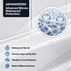Silicone Sealant – Clear Kitchen & Bathroom Silicone Sealant with Finishing Tool for a Professional Finish | Waterproof & Anti-Mould Protection - 120ml