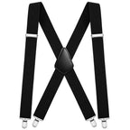Aomig Mens Braces, Mens Suspenders with Strong Metal Clips, 3.5cm Wide Heavy Duty Suspenders for Men Women Business Wedding Casual
