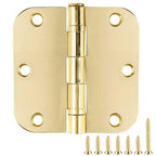TDCHINGES Rounded Door Hinges 3.5" X 3 1/2 Inch Antique Brass 5/8" Radius