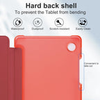 CoBak Case for Samsung Galaxy Tab A11+ Plus 11 Inch 2025/A9+ Plus 2023 - PU Leather Smart Cover with Auto Sleep/Wake for Tab A11+, Translucent Hard Shell, Multi-Viewing Angles, Orange