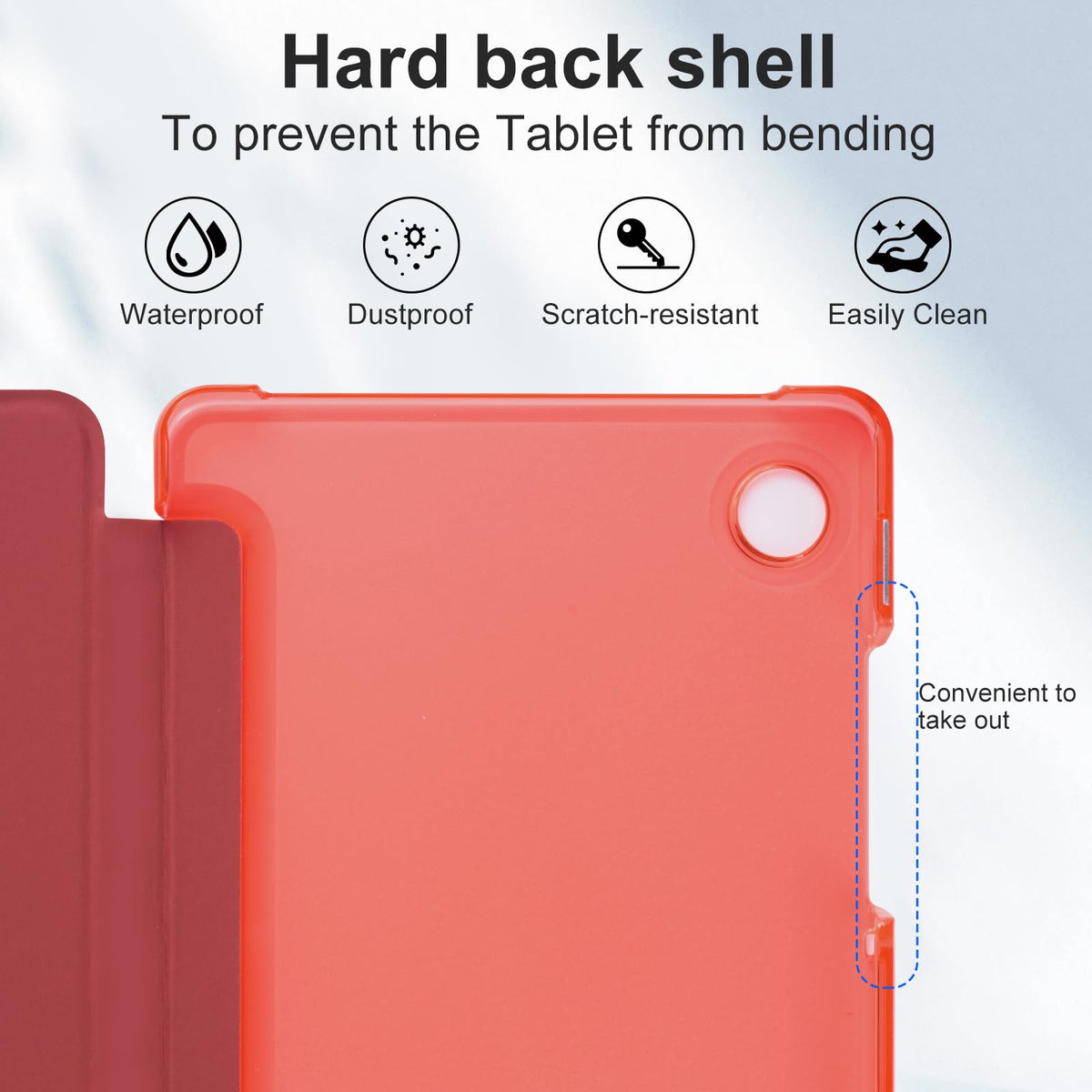 CoBak Case for Samsung Galaxy Tab A11+ Plus 11 Inch 2025/A9+ Plus 2023 - PU Leather Smart Cover with Auto Sleep/Wake for Tab A11+, Translucent Hard Shell, Multi-Viewing Angles, Orange