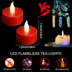Battery Operated LED Tea Lights Flameless Flickering Candles 50PACK Blue