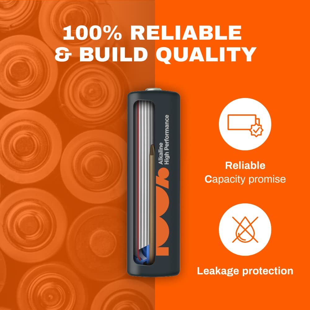 100PP AA Batteries 40 Pack | Alkaline 1.5V, 10-Year Shelf Life