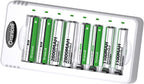 Granicell Rechargeable Batteries with Charger, 8-Bay Smart Charger, Individual Slots, 4 AA 2800mAh and 4 AAA 1100mAh Low Self-Discharge NiMH Batteries