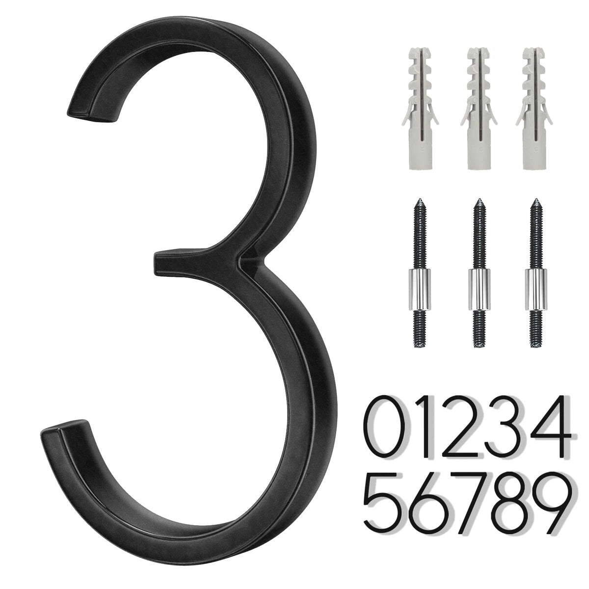 5" Stainless Steel Floating House Number, Metal Modern House Numbers (0)
