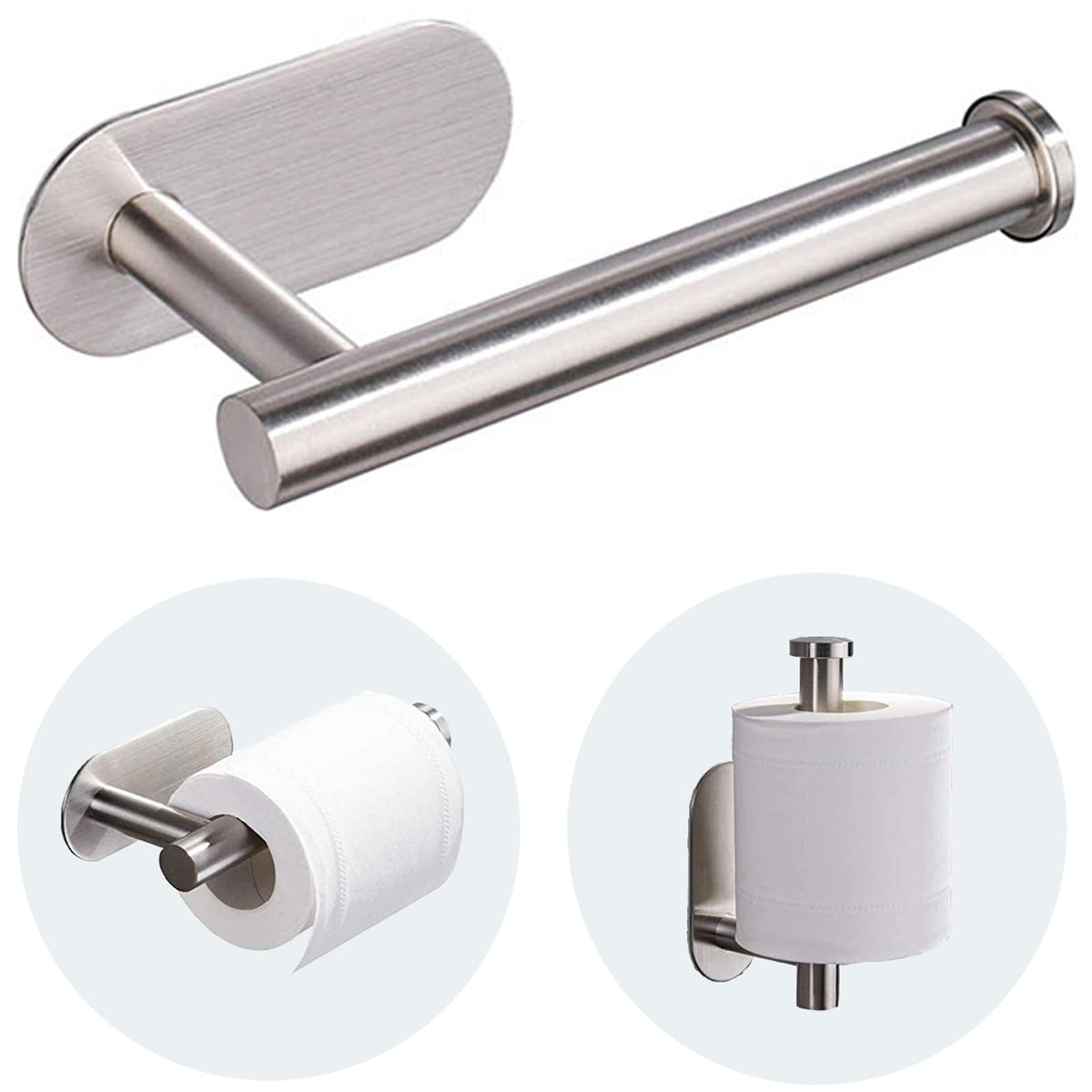 JOPOFI Toilet Paper Holder - Adhesive Toilet Paper Holder - Matte Black