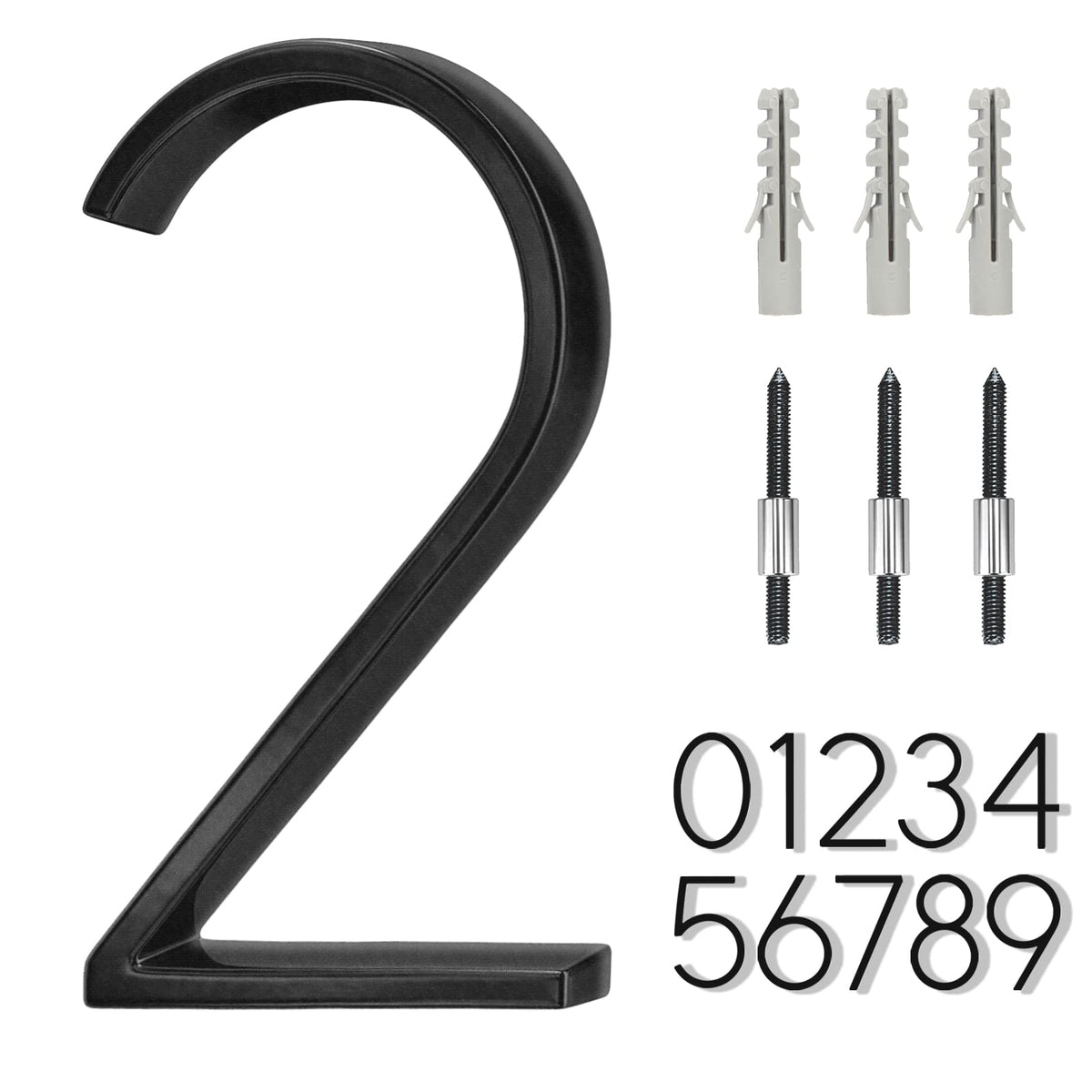 5" Stainless Steel Floating House Number, Metal Modern House Numbers (0)
