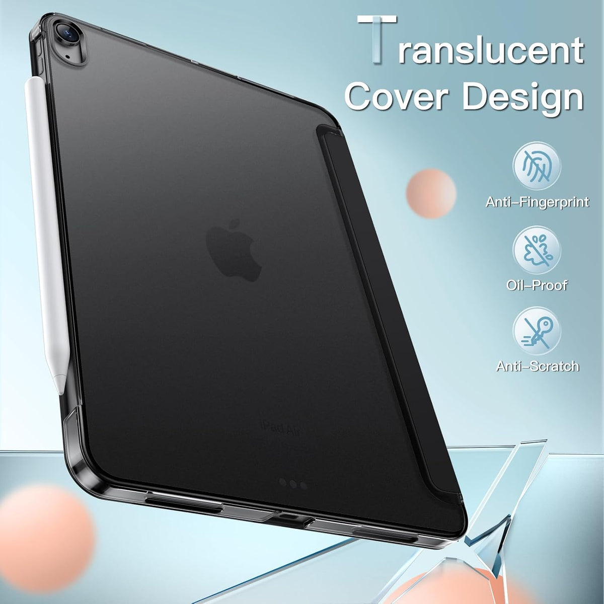JETech Case for iPad Air 11" M4/M3/M2 & iPad Air 5/4 10.9", Black