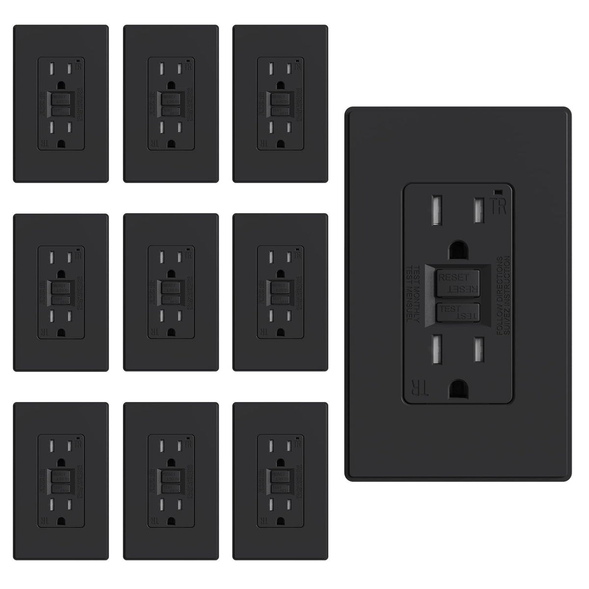 ELEGRP GFCI Outlet 20 Amp, Self-Test GFI Electrical Outlet with Thinner Design, TR Tamper Resistant GFCI Receptacle, Ground Fault Circuit Interrupters with Wall Plate, UL Listed, Light Almond, 1 Pack