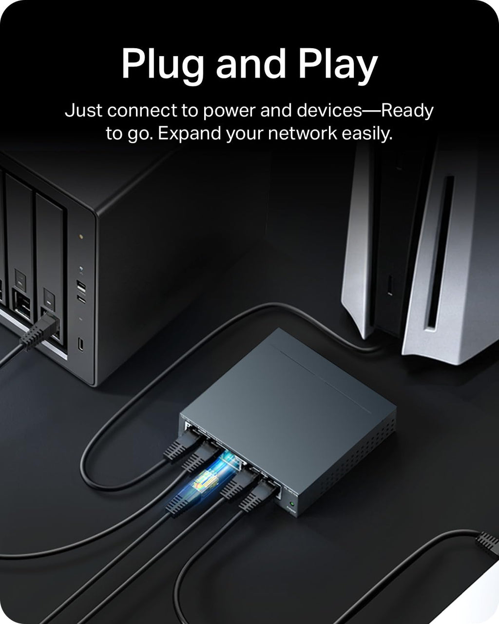 TP-Link TL-SG105S 5-Port Gigabit Network Switch, Metal Ethernet Splitter