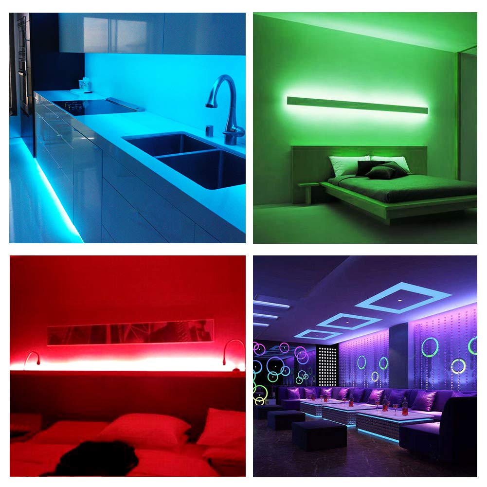 DAYBETTER LED Strip Lights 130ft Lights Strip for Bedroom, Desk, Indoor Room Bedroom Birthday Gifts RGB Decor with Remote and 24V Power Supply