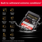 SanDisk 1TB Extreme PRO SDXC card, SD Card, V60 Memory card, 6K & 4K UHD, up to 280 MB/s, Shock, Temperature, Water and X-Ray Proof, RescuePro Deluxe data recovery software, UHS-II, Class 10, U3