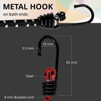 ANSIO Bungee Cords with Hooks, UV-Resistant Bungee Straps, 12 Pack Assorted