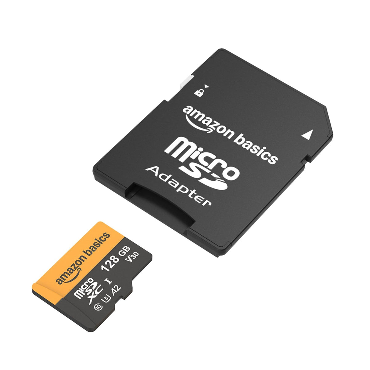 Amazon Basics microSDXC Memory Card, 64GB, A2, U3, 100MB/s Read Speed, Black, 2-Pack