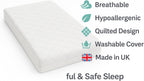 Toddler Cot Mattress 120 x 60 x 5 cm – Extra Thick Baby Mattress for Cot Beds – Quilted Polypropylene Cover – Firm Foam Support, Removable Cover – UK Made