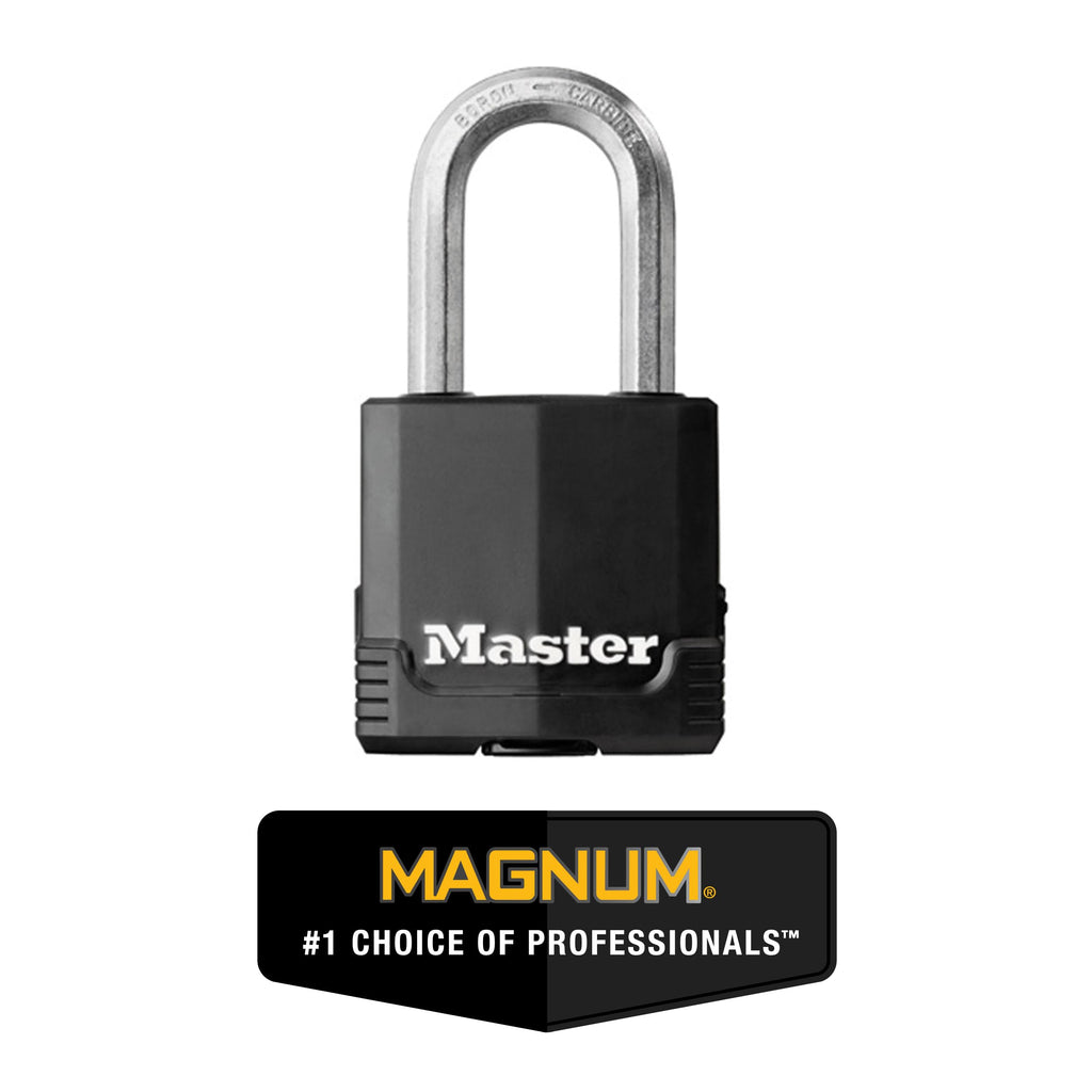 Master Lock Magnum Outdoor Padlock, Heavy Duty Keyed Lock M115XDLF, Black