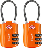 Diyife TSA Approved Luggage Locks with Flexible Steel Cable, Easy to Set up