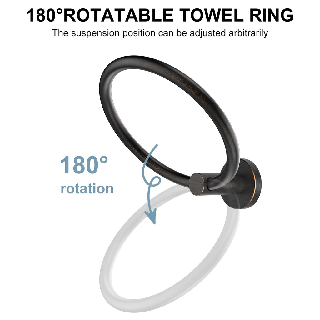 SetSail Towel Holder for Bathroom Wall Matte Black Towel Ring