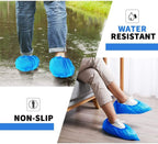 WUJUN 100/200 Pack Blue/Black Disposable Shoes Covers Boot Cover Waterproof, Dust-proof, Non-slip, One Size Fit Most, Protect Your Shoes, Carpets and Floors. Cleaning Accessories