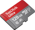 SanDisk 128GB Ultra microSDXC card + SD adapter, Memory card Full HD, up to 140 MB/s, For smartphones and Tablets, with A1 App Performance, UHS-I, Class 10, U1