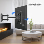 Suptek Full Motion TV Wall Mount Bracket for Most 13-30 inch TVs and Monitors, Flat and Curved TVs up to 28lbs, Tilt Swivel and 16.9 inch Extension, Max VESA 100x100mm, Black, MA2776