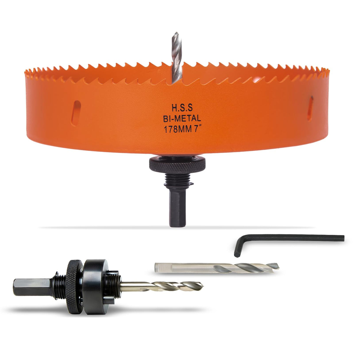 7-1/8 inch Hole Saw for Wood, Metal, Plastic & Drywall, with Arbor
