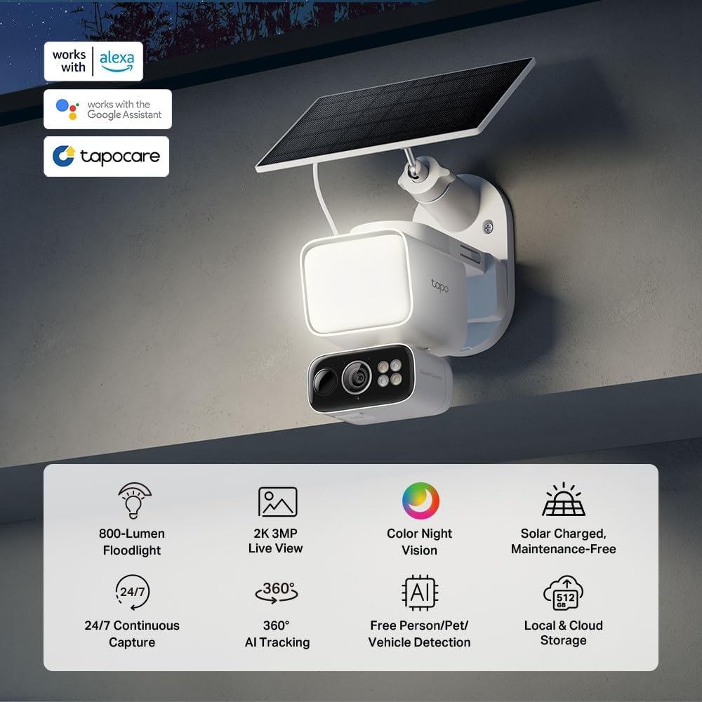 Tapo C615F KIT 2K 3MP Solar Floodlight Outdoor Security Camera Wireless