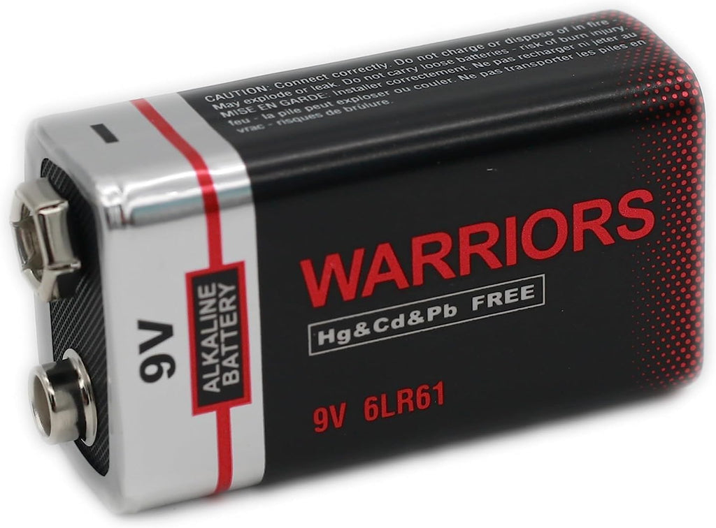 Warriors 4X 9V Alkaline Batteries, 6LR61, Long Lasting Power