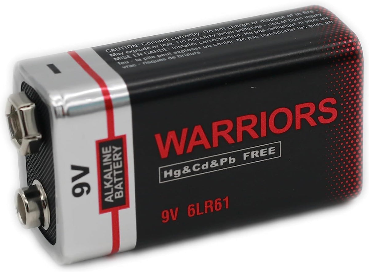 Warriors 4X 9V Alkaline Batteries, 6LR61, Long Lasting Power