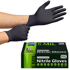 Inspire Black Nitrile Gloves HEAVY DUTY 6 Mil Nitrile Chemical Resistant Medical Cooking Cleaning Disposable Black Gloves