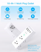 Surge Protector Outlet Extender with Rotating Plug, Multi Plug Wall Outlet