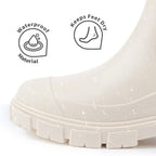 DRECAGE Wellies Boots Women Waterproof Short Chelsea Fashion Ladies Comfortable Rain Boots Outdoors Garden Walking