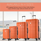 ATX Luggage Extra Large Suitcase Super Lightweight Durable ABS Hard Shell Suitcase with 4 Wheels and Built-in TSA Lock (Black, 32 Inches,132 Liter)