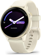 Garmin vívoactive 6, 42mm GPS smartwatch, AMOLED touchscreen, all-day health monitoring, personalised fitness features, advanced sleep coaching, Music, up to 11 days battery life, Bone/Lunar Gold