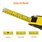 Amazon Basics Self-Locking Tape Measure with Metric Scale, MID Accuracy, 5 m (1-Pack), Black, Yellow