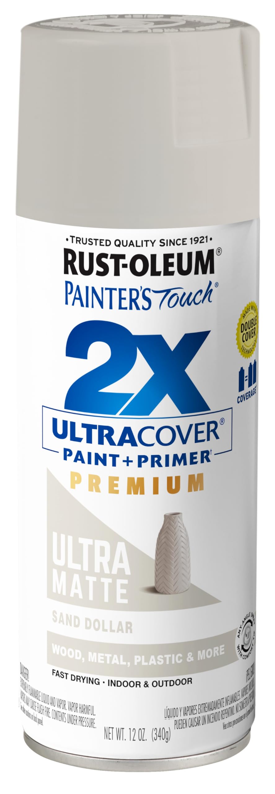 Rust-Oleum 334023-6PK Painter's Touch 2X Ultra Cover Spray Paint, 12 oz, Gloss Almond, 6 Pack